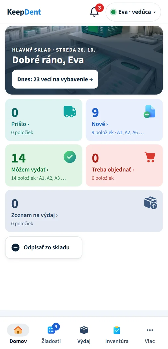 Ukážka aplikácie KeepDent